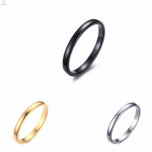 Simple High Polished Small Gold Tungsten Pure Color Ring For Women